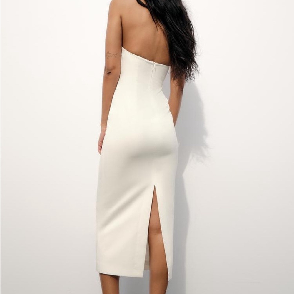 #5 NWT Zara Fitted Halter Dress - SZ Medium - Picture 4 of 7